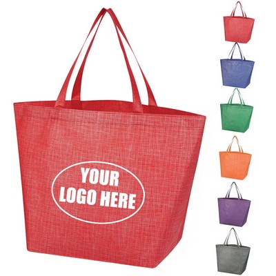 Large Crosshatch Non-Woven Tote Bag